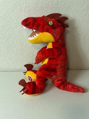 Build-A-Bear Workshop Classic Red T-Rex Raptor Dinosaur Stuffed Plush 20”